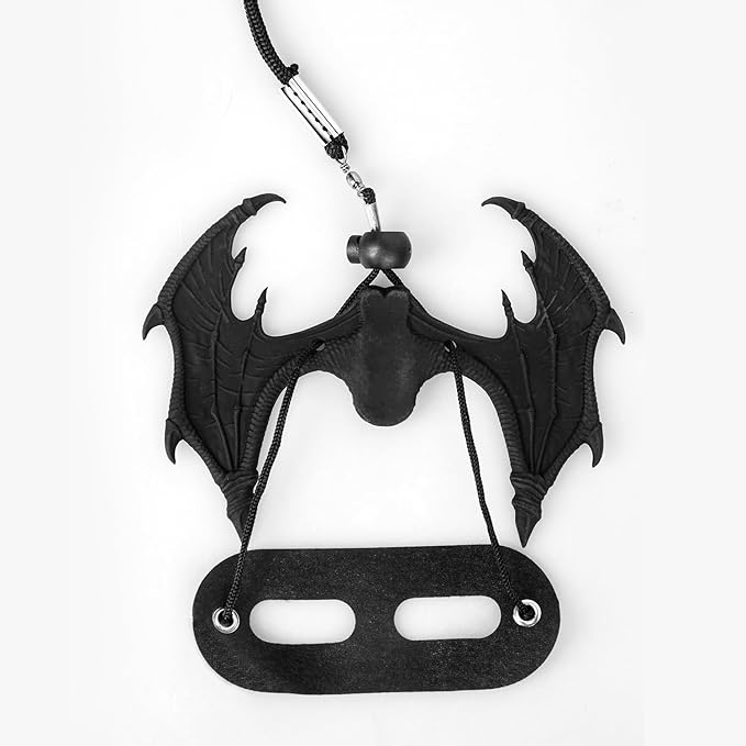 Bearded Dragon Leash and Harness Set Adjustable Design, Bearded Dragon Leash with Wings Silicone,Deal for Amphibians and Other Small Pet Animals(Black) Enrichoice