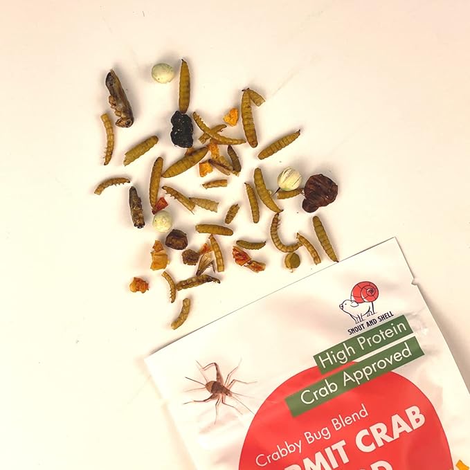 Snout and Shell - Hermit Crab Food - Bug Blend Mix with Mealworms, Crickets, Silkworm Pupae, Black Soldier Fly Larvae Veggies and More SNOUTANDSHELL