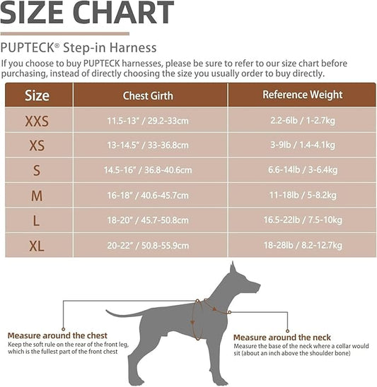 PUPTECK Adjustable Dog Harness Collar and Leash Set Step in No Pull Pet Harness for Small Medium Dogs Puppy and Cats Outdoor Walking Running, Soft Mesh Padded Reflective Vest Harnesses, Red M PUPTECK