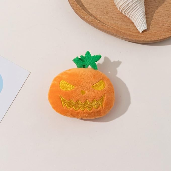 4PCS Halloween Pumpkin Cat Squeaky Toys Interactive Plush Pet Toy for Indoor Cats with Squeaker - PAWPICO