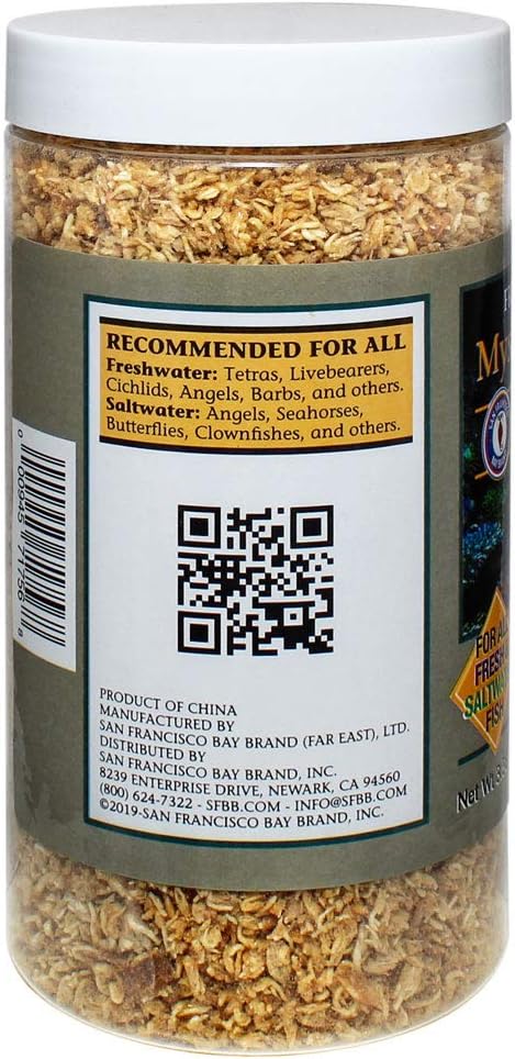 San Francisco Bay Brand Freeze-Dried Mysis Shrimp - Premium Fish Food, Tetra Fish Food, Tropical Fish Food - Ideal for Freshwater and Saltwater Fish, Cichlids, Angels, Seahorses - 3.56 oz (101g) SanFranciscoBayBrand