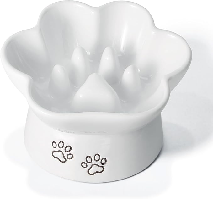 Kaiikai’s Slow Feeder Dog Bowls and Cat Food Bowl 15 oz Ceramic Dog Water Bowl Elevated Slow Feeder Dog Food Bowls Slow Feeder Cat Bowl Small Dog Slow Feeder Bowl for Dry and Wet Food Puppy Supplies - PAWPICO