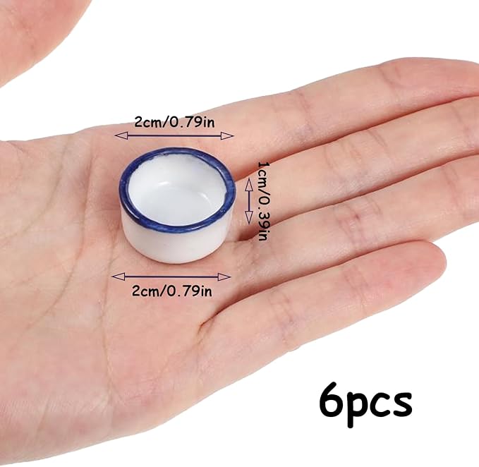 6 Pcs Spider Mini Water Bowl Tarantula Micro Ceramic Water Dish for Spider Tarantula Millipede Tiny Reptile Scorpion Cricket Snail Manti Bugs PAWPICO