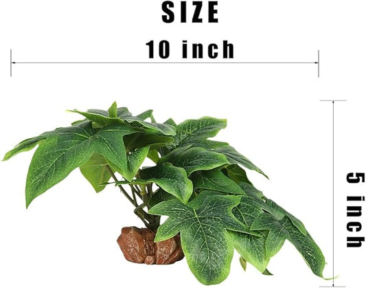Reptile Plants for Terrarium, Ball Python Tank Decor Accessories fit Bearded Dragon Crested Leopard Gecko Lizard Chameleon Snake Frog Tortoise Hermit Crab - Fake Sweet Potato Vine WOLEDOE