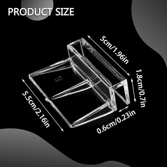 16 PCS 6mm Acrylic Aquarium Cover Clip, Clear Fish Tank Glass Cover Clip Support Holder Universal Lid Clips for Rimless Aquariums LEEFONE