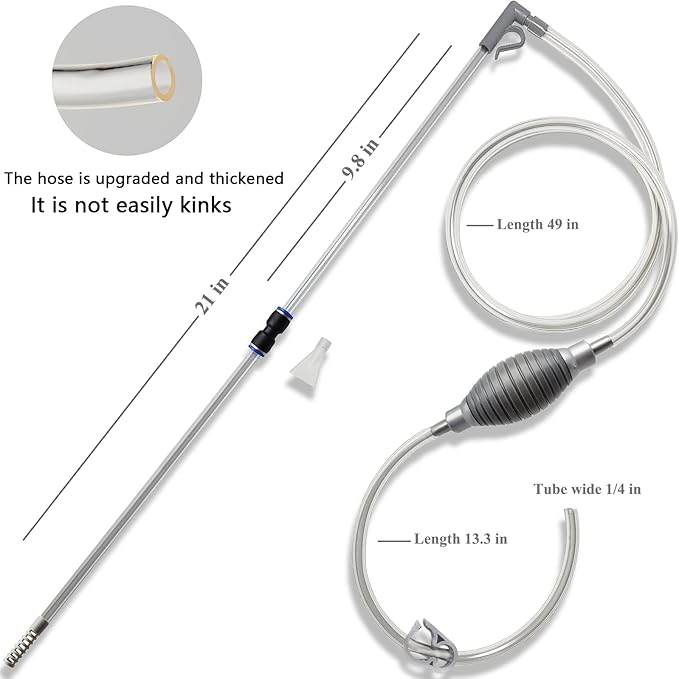 10 Gallon Fish Tank cleaner and Aquarium Water Changer Siphon with a Thinner Tubing. Perfect for Cleaning Small Tanks, Gravel Vacuum for Aquarium Kit AREPK