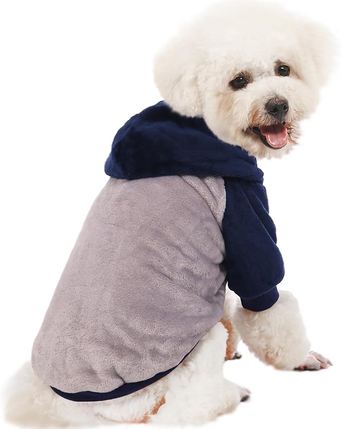 FabriCastle Dog Hoodie Sweater, Dog Clothes, Dog Coat, Dog Jacket for Small or Medium Dogs Boy or Girl, Ultra Soft and Warm Cat Pet Sweaters (Grey Body, Large) - PAWPICO