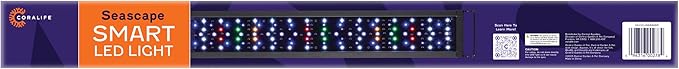 Coralife Fish Tank Aquarium Seascape WiFi/Bluetooth Smart LED Light Fixture, 30-36" Coralife
