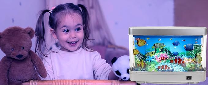 Lightahead Artificial Aquarium: Fascinating Moving Pictures of Fish in Tank Decorative Sensory Aquarium Lamp Virtual Ocean in Motion (Marine Life A) Lightahead%C2%AE