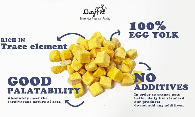 Freeze-Dried Egg Yolk Training Raw Single Ingredient Cat Treats, Solve Pet's Picky Eating Problem(Egg Yolk) - PAWPICO