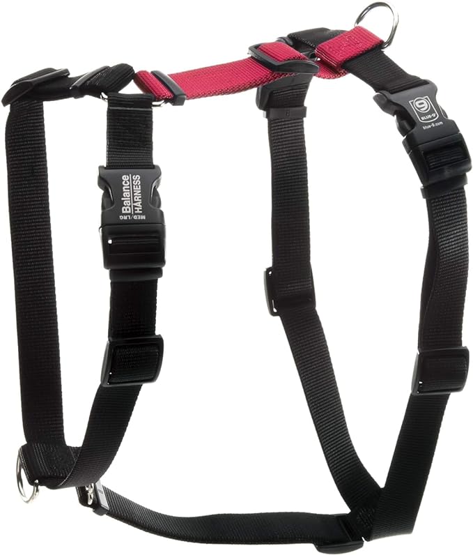 Blue-9 Buckle-Neck Balance Harness, Fully Customizable Fit No-Pull Harness, Ideal for Dog Training and Obedience, Made in The USA, Red, Small Blue-9