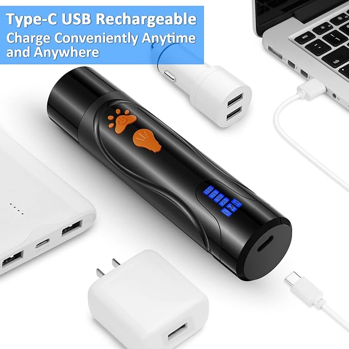 YABIFE Dog Nail Grinder, Dog Nail Trimmers and Clippers Kit, Super Quiet, Rechargeable, for Small Large Dogs & Cats Toenail & Claw Grooming,3 Speeds, 1 Extra Grinding Wheel - PAWPICO