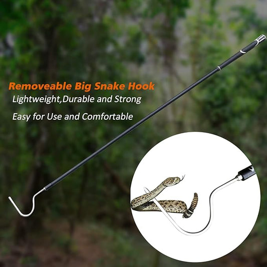 High-Carbon Snake Hook Reptile Stick Tongs Grabber Pick-up Handling Tools for Catching Controlling or Moving Snakes, 49in SYFRLLC