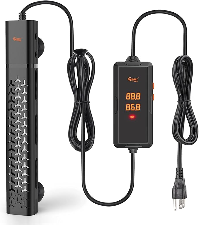 hygger 200w Aquarium Heater, Submersible Fish Tank Heater with Intelligent Temperature Control and Leaving Water Automatically Stop Heating System, for 20-40 Gallon Tanks hygger
