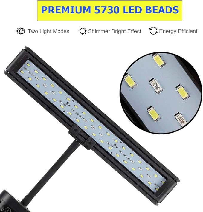 hygger 14 Inches Blue White LED Aquarium Light Clip on Small Led Light for Planted Saltwater Freshwater Fish Tank with Gooseneck Clamp 21W hygger