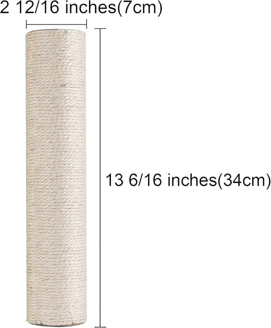 Dimaka Cat Scratching Post Replacement Pole, Cardboard and Sisal, 13.4in, 34cm - PAWPICO