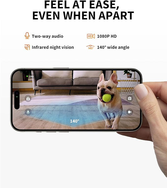 PETKIT Automatic Pet Feeder with Camera, 1080P HD Video with Night Vision, 2.4G WiFi Cat Dog Feeder with 2-Way Audio,Smart App Control Pet Dry Food Dispenser for Cats and Dogs with Non-Stick Food Bowl - PAWPICO