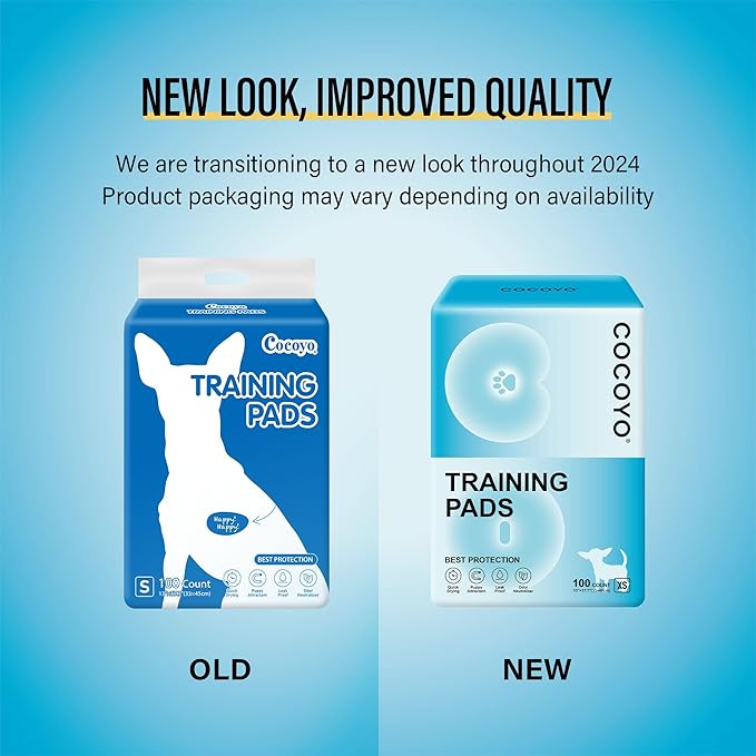 COCOYO Best Value Training Pads 100 Count 13“ by 17.7”| Dog Pee Pads | Super Absorbent Puppy Pads,Blue - PAWPICO
