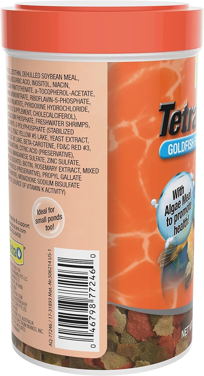 TetraFin Plus Goldfish Flakes 2.2 Ounces, Balanced Diet, With Algae To Promote Health,Oranges Tetra
