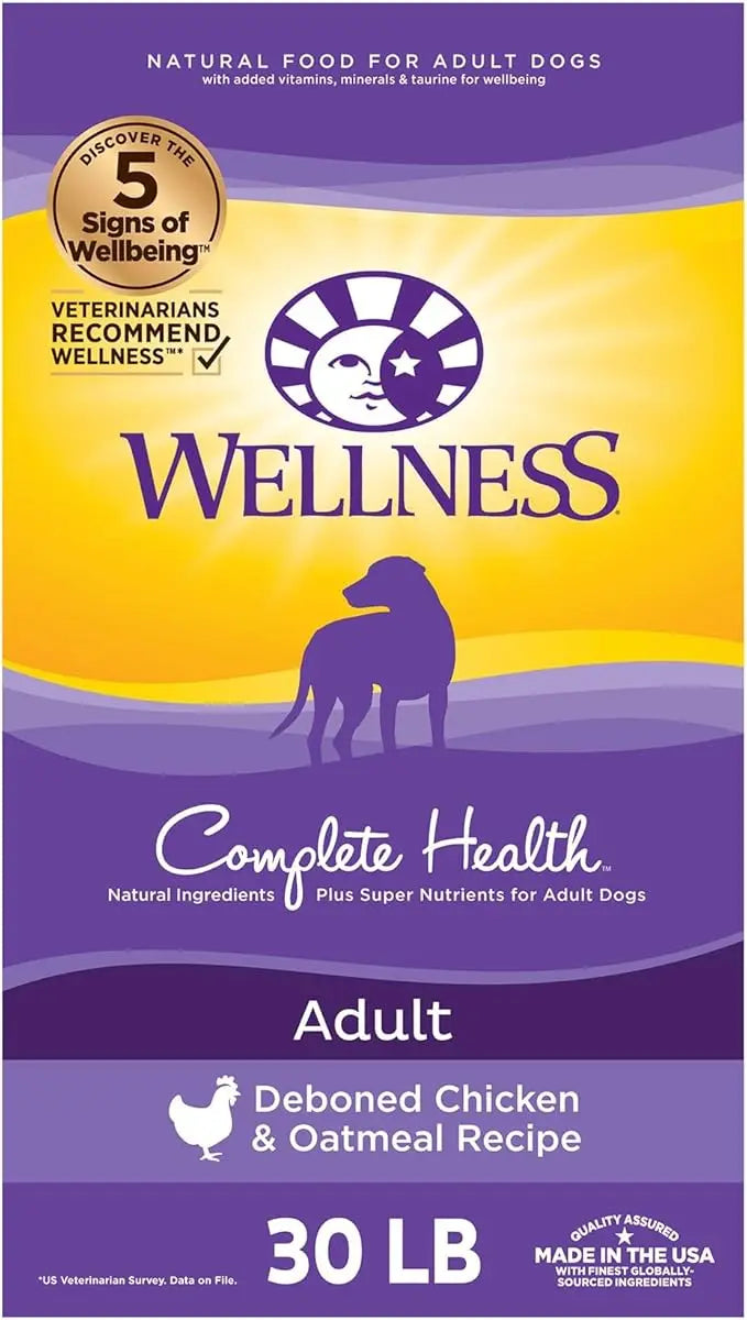 Wellness Complete Health Chicken & Oatmeal Natural Dry Dog Food, 30-Pound Bag (Packaging may vary) - PAWPICO