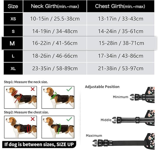 Timos Dog Harness, No-Pull Pet Harness with 2 Leash Clips, 3 Snap Buckles Adjustable Soft Padded Dog Vest, Reflective No-Choke Pet Oxford Vest with Easy Control Handle for Small Medium Large Dogs Timos