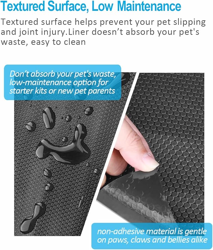 Bearded Dragon Tank Accessories, Reptile Terrarium Liner Substrate for Leopard Gecko, Snake, Lizard and Tortoise, Non-Adhesive Reptile Carpet Bedding for Reptile Tank, Black Duedusto