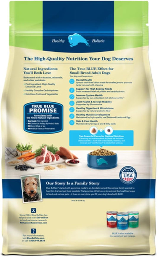 Blue Buffalo Life Protection Formula Adult Small Breed Dry Dog Food, Supports High Energy Needs, Made with Natural Ingredients, Lamb & Brown Rice Recipe, 5-lb. Bag - PAWPICO