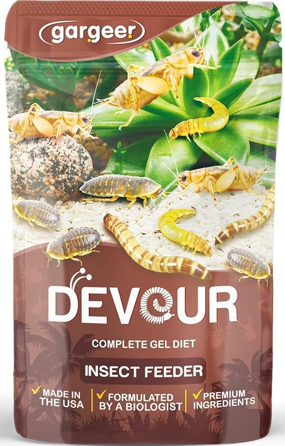 Bugs and Insects Food. Complete Gel Diet for Roaches, Crickets, Worms, Dubia, Fly, etc. Made in The USA, Using Premium Nutritional Ingredients. 3oz Powder Turns into 1 Pound of Ready Food. Gargeer