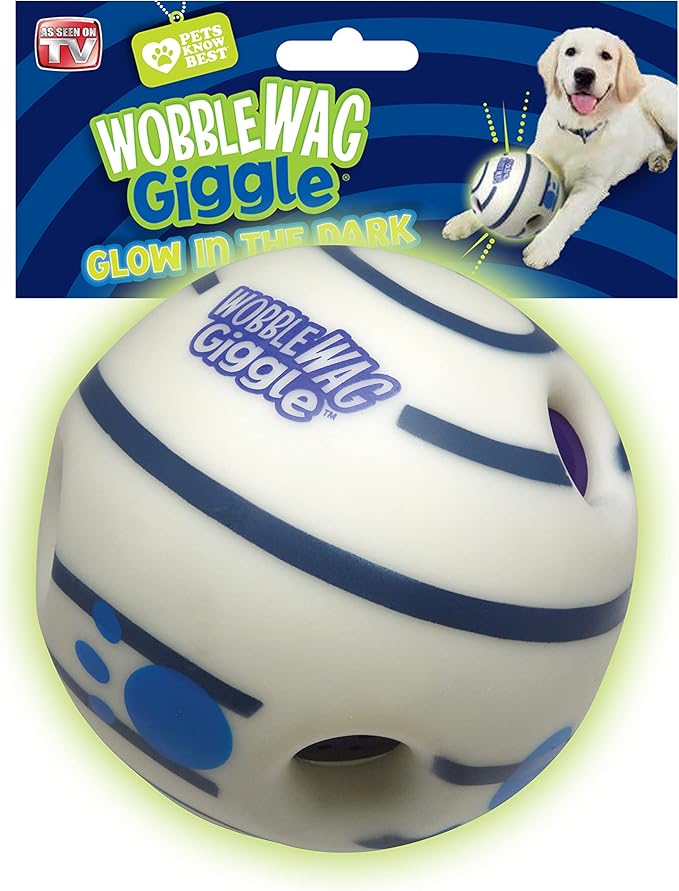 Wobble Wag Giggle Ball - Interactive Glow in the Dark Dog Toy, Giggle Sounds Keeps Dogs Busy and Entertained for Self Play, Pets Know Best - PAWPICO