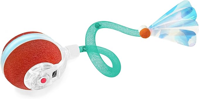 Interactive Cat Toys for Indoor Cats,The 3rd Generation Agile Moving Cat Ball with Elastic Mesh Tail,Automatic Cat/Kitten Toys for Bored Indoor Adult Cats,Motion Activated (Green) - PAWPICO