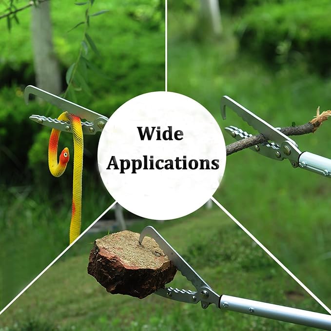 67'' Telescopic Snake Tongs Aircraft-Grade Aluminum Alloy Reptile Grabber Rattle Snake Catcher Wide Jaw Handling Tool with Lock for Hunting Game Finders 2023 New Launch PAWPICO