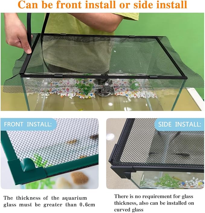 Magnetic Fish Tank Lid Fish Tank Cover for Preventing Fish from Jumping Out 39” x 19” (100x50CM) The Size can be Adjusted Smaller PAWPICO