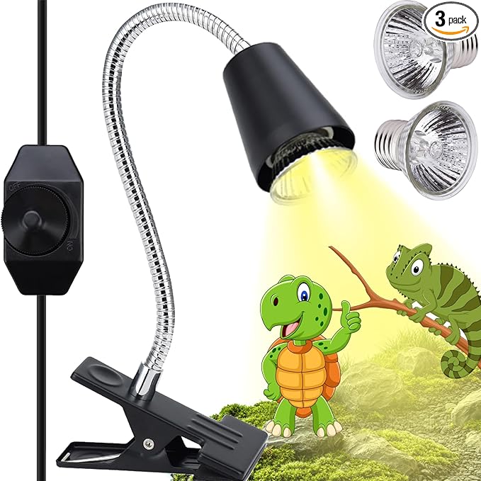 Reptile Heat Lamp,UVA/UVB Reptile Light,360° Rotatable Clip,Turtle Heating Lamp with Clamp,Reptile Basking Light for Reptiles Bearded Dragon Turtle Snake, E27 110V ZJNBMTFY