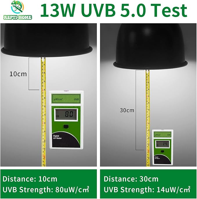 UVB Reptile Light 5.0, 13W Tropical and Sub-Tropical UVA UVB Bulb for Reptiles, Tropical Terrarium Compact Fluorescent Lamp, Reptile UVB Light Bulb for Chameleons, Iguanas and Turtles REPTIHOME