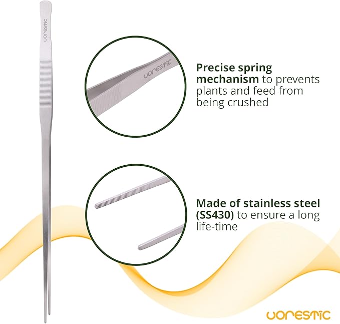 Heavy Duty Aquarium Tweezers Extra Long 24 Inch, Straight Aquarium Plant Tweezers, Long Tweezers for Terrarium and Aquarium, Aquarium Tongs, Long Tweezers for Plants VORESTIC