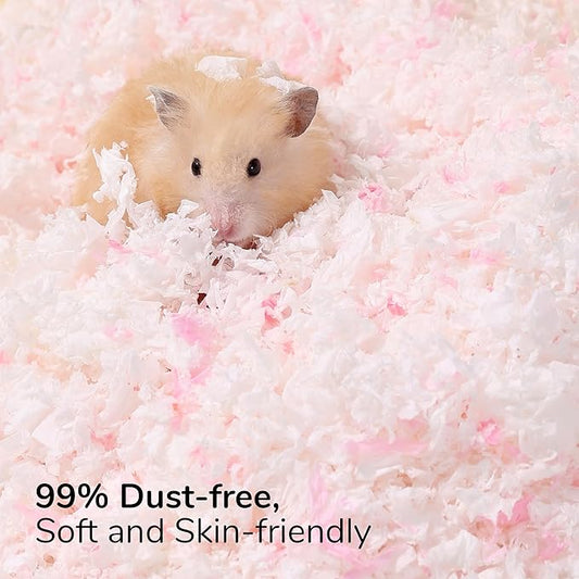 Dust-Free Soft Natural Paper Hamster Bedding with Odor Control, Strong Absorption, for Hamster, Guinea Pig, Rabbit, Chinchilla, Rat, Mice, Small Animal (White+Green), 36 Liters Tafit