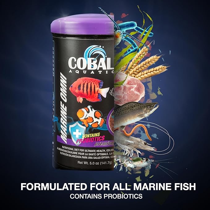 Cobalt Aquatics Marine Omni Flakes, 10lbs - Premium Fish Food with Squid, Salmon & Spirulina - Probiotics & Blue Flakes for Health & Vibrant Color COBALTAQUATICS