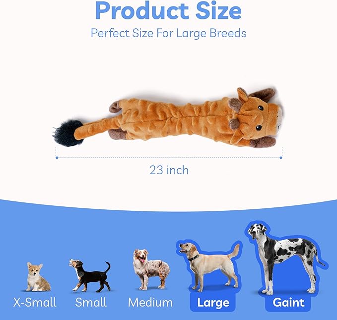 SHARLOVY Dog Squeaky Toys -Cow Crinkle Dog Toy, Bubble Plush Pet Toys Puppy Teething Toys No Stuffing Animals Dog Toy Doggies Toys Dog Chew Toy for Large Dogs - PAWPICO