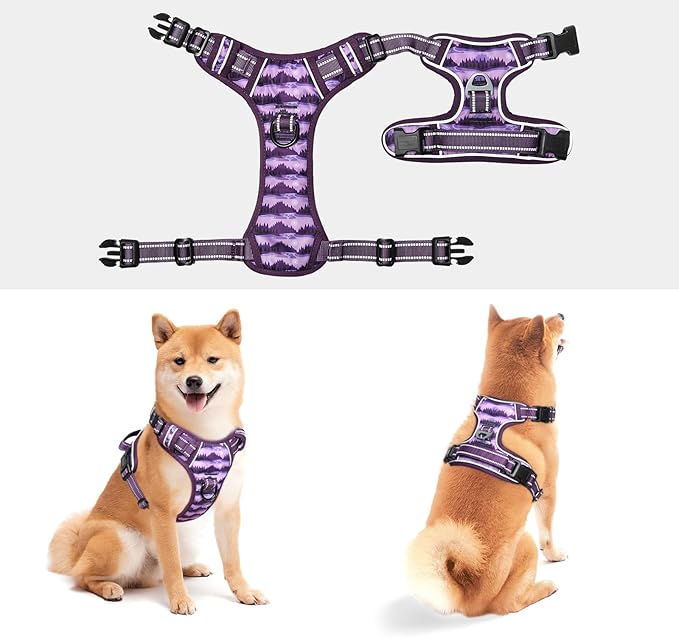 Timos Dog Harness,No-Pull Pet Harness Adjustable Soft Padded Dog Vest,Reflective No-Choke Pet Oxford Vest with Easy Control Handle for X-Large Dogs,Moon Night,XL Timos