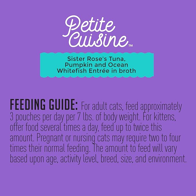 Petite Cuisine Grain Free Wet Cat Food, Sister Rose's Tuna, Pumpkin & Ocean Whitefish, 24 cans 2.8 oz - PAWPICO