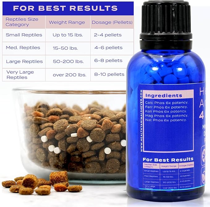 HealthyAnimals4Ever Bone Support for Reptiles - Natural Calcium Balance & Bone Strength Formula - Supports Bone Health, Mobility & Vitality - 300 Count HealthyAnimals4ever