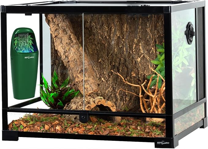 REPTIZOO Reptile Water Dispenser Automatic Chameleon Drinking Fountain with Indicator Light, Reptile Terrarium Decor Water Dripper for Reptiles, Chameleon, Lizard, Gecko Amphibians REPTIZOO