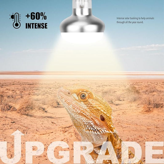 Reptile Heat Lamp, 2 Pack 75W Intense Basking Bulbs Light for Reptiles, UVA Daylight Basking Light for Bearded Dragon, Lizard, Gecko,Turtle, Reptile Heat Bulb ReptiKing
