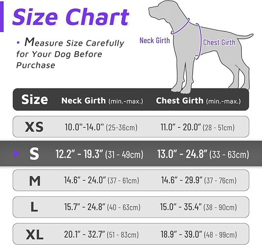 Eagloo Dog Harness for Large Dogs, No Pull Service Vest with Reflective Strips and Control Handle, Adjustable and Comfortable for Easy Walking, No Choke Harness with 2 Metal Rings, Purple & Green, S GoExplorewithEagloo