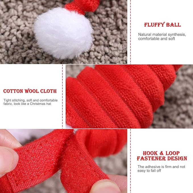 POPETPOP Small Pet Christmas Hat Hamster Santa Hat Birthday Party Cone Hat Holiday Costume Hat for Guinea Pig Hamster Squirrel Chinchilla Gerbil POPETPOP