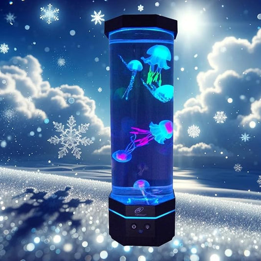 Lightahead LED Sensory Jellyfish Lamp with Bluetooth Speaker and Color Changing Light Effects. Majestic and Standing Tall at 16 Inches! Large (16 Inches Tall) Lightahead%C2%AE