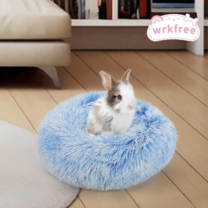 Hamster Bed Cute Blue and White Warm Cushion for Small Animal - Comfortable Sleep Mat Pad for Guinea Pigs/Hedgehog/Squirrel/Mice/Rats/Chinchilla Nest House 11.8 inch - PAWPICO