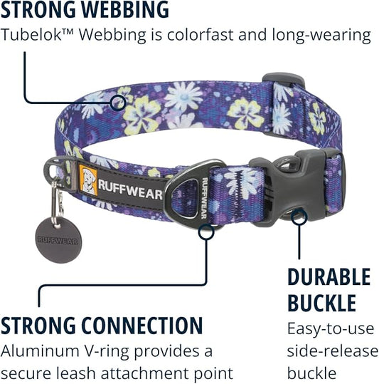 Ruffwear, Front Range Dog Collar, Durable and Comfortable Collar for Everyday Use, Wildflower, 11"-14" RuffwearInc