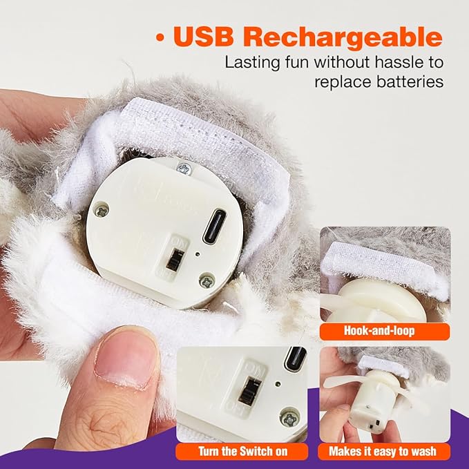 Interactive Cat Toy Rechargeable Automatic Chirping Penguin Flying Bird Cat Toy Infused with Catnip in The Wings, Auto Beating Wings Cat Toys for Indoor Cats to Play Alone, Never Boredom - PAWPICO
