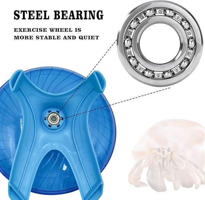 Oooct Hermit Crab Wheel Toy, Small Animals Cage Accessory, Suitable for Hermit Crab, Hamster, Rat Oooct